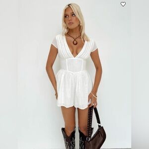 Princess Polly Marcelle Romper White Size 8